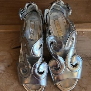 Silver Prada sandals